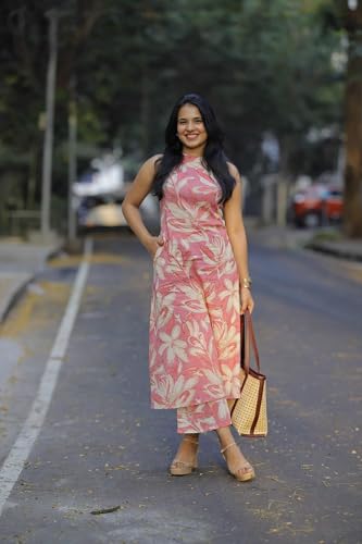 ANNI DESIGNER Women's Cotton Kurta Set for Women | A-Line Kurta with Pant | Ethnic Co-ord Two Piece Set | Stylish Cotton Kurti Set for Women | Casual & Office Wear Outfit